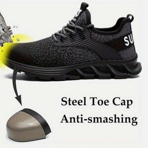 Suadex Mens 2817 Black Steel Toe Lace Up Sneakers Size 39 Safety Work Shoes